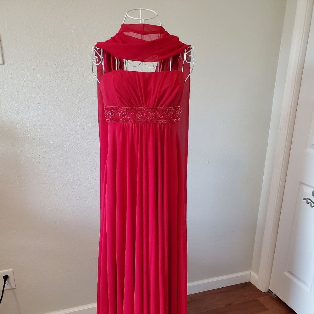 2pc dress with matching scarf.